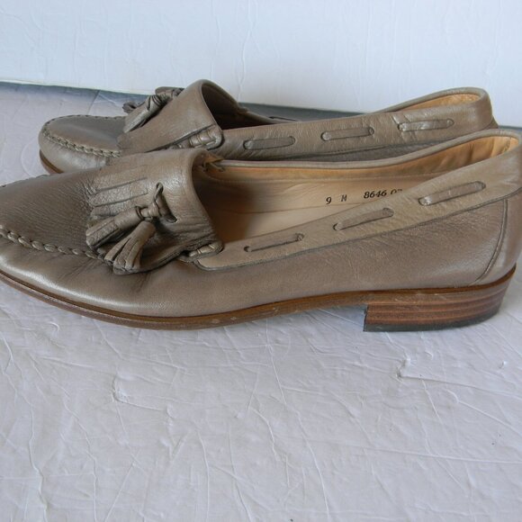 Bally Prescott TAUPE/TAN Leather Tassel Loafers Men’s 9M  Made in Switzerland main image 5